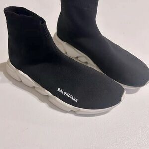 Balenciaga Speed Sock Trainer Black Sneakers Size 12 US